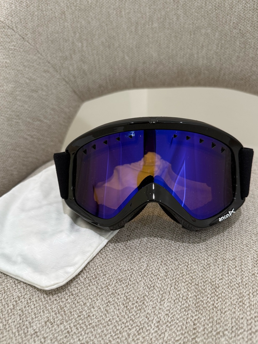 Anon MFI Snow Goggles Black Purple Mirror Lens Ski Snowboard Goggles